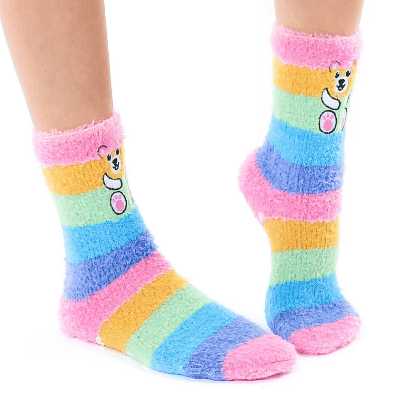 Fuzzy Teddy Crew Socks