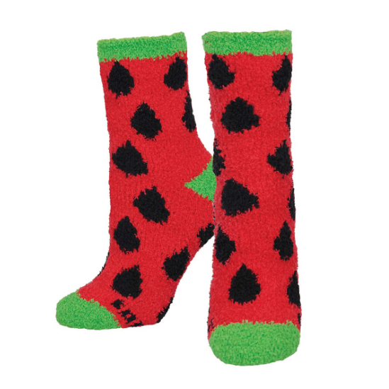 Watermelon Fuzzy Women’s Crew Socks