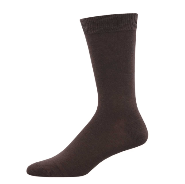 Brown Bamboo Men’s King Size Crew Socks