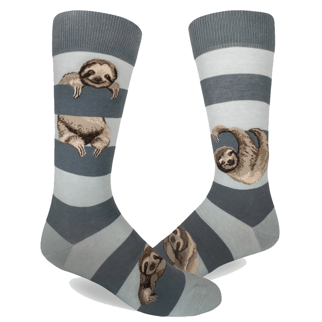 Sloth Stripe Men’s Crew Socks