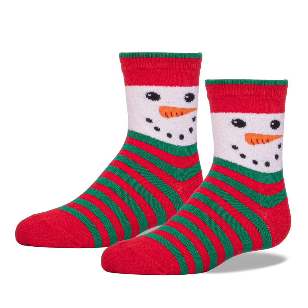 Snowman Face Youth Crew Socks