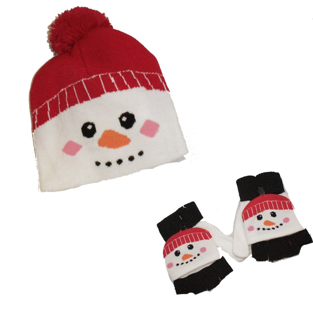 Snowman Kid’s Hat & Gloves Set