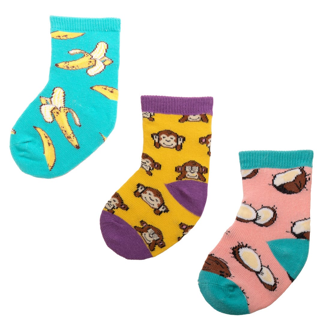 Spunky Monkey Crew Sock 3 Pack