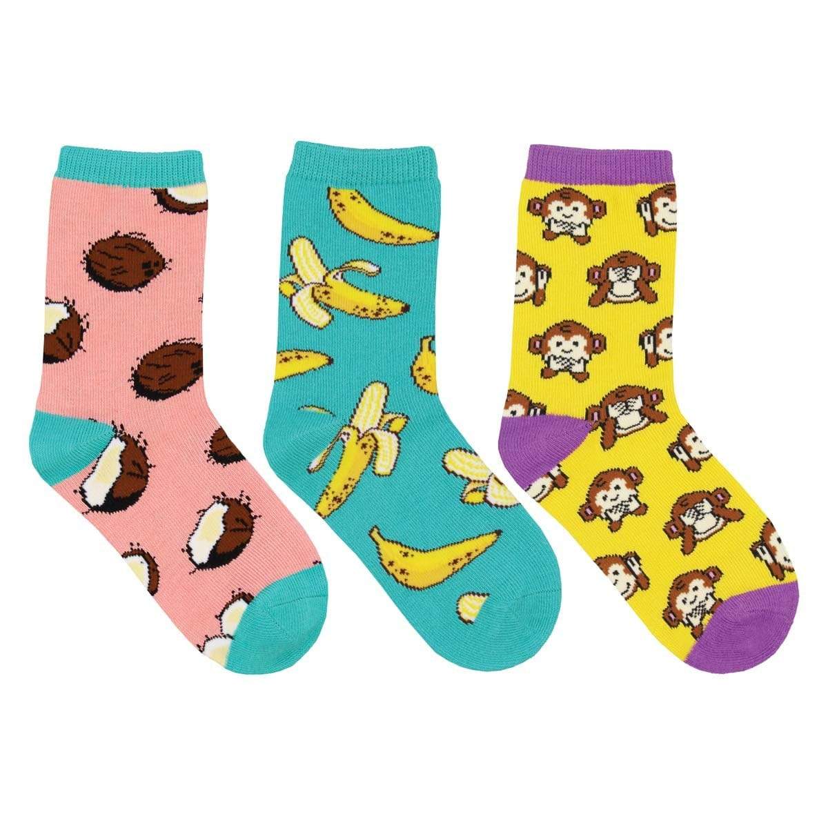 Spunky Monkey Crew Sock 3 Pack