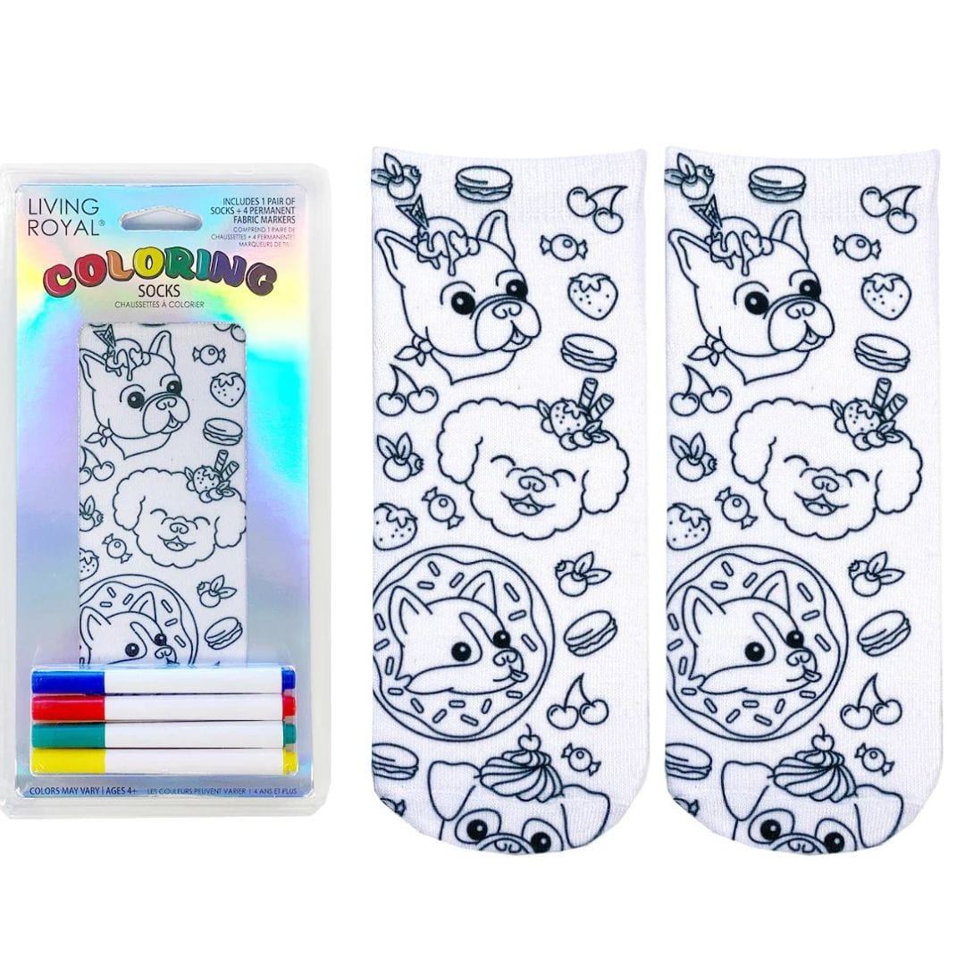 Sweet Dog Coloring Socks