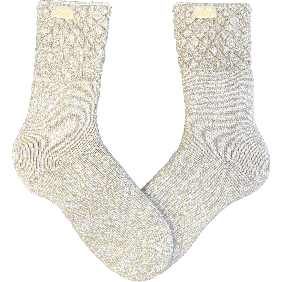 Tan Polar Extreme Heat Women’s Socks with Textured Top