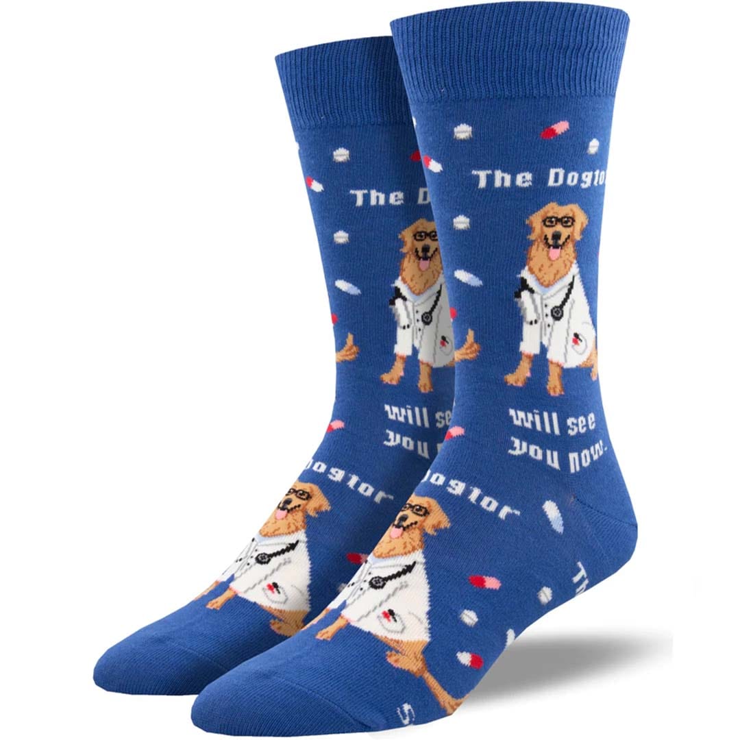 The Dogtor Is In Men’s Crew Socks