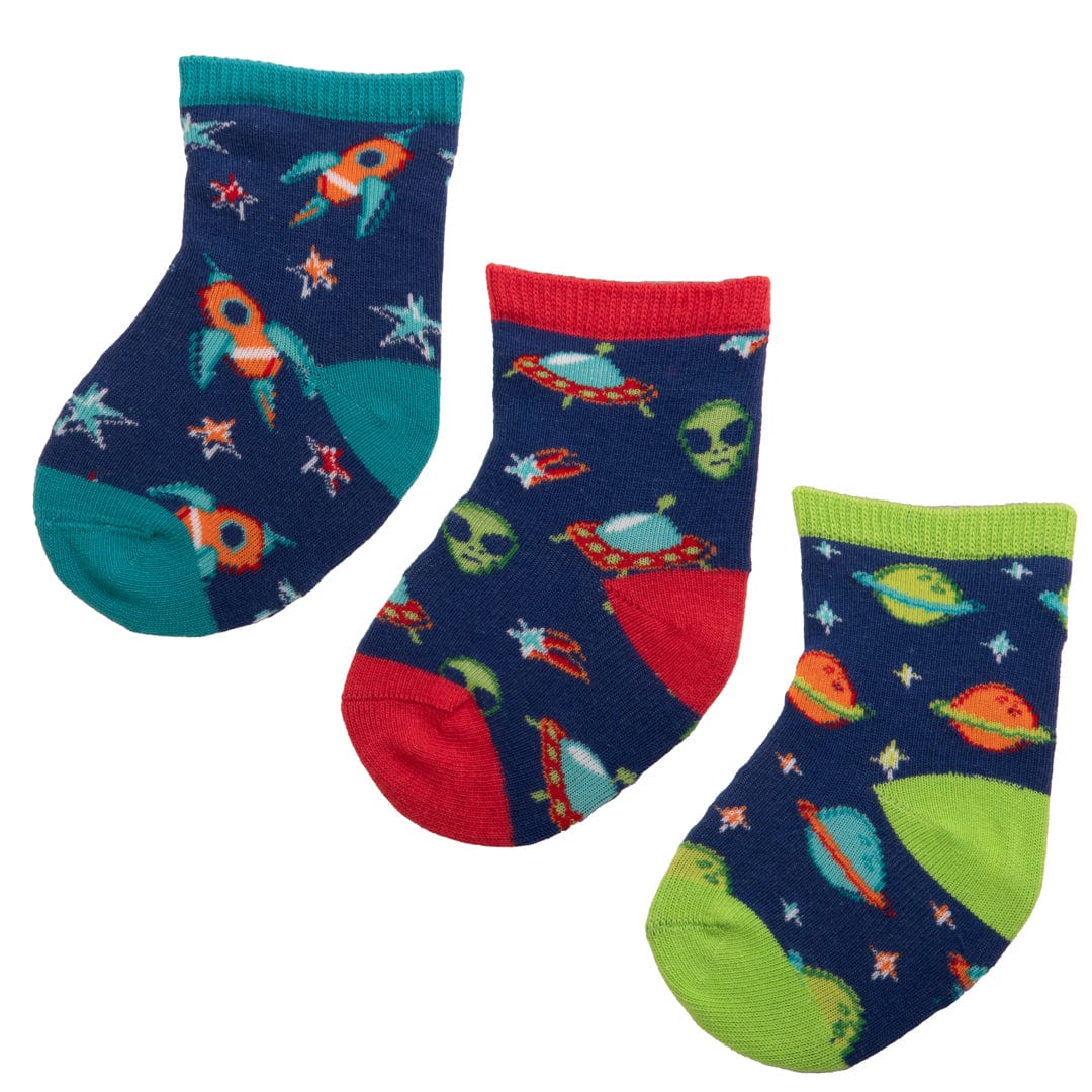 To The Moon Kid’s 3 Pack Crew Socks