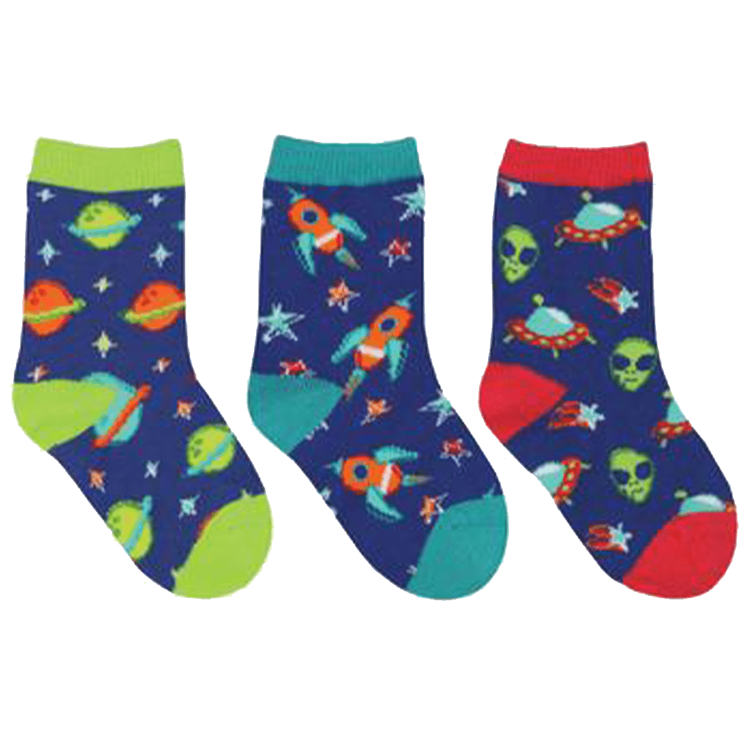 To The Moon Kid’s 3 Pack Crew Socks