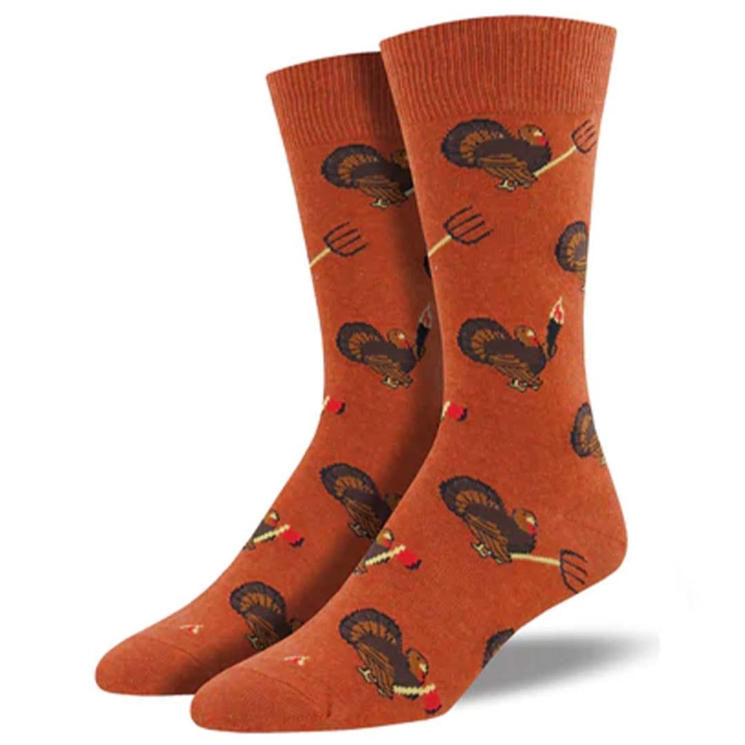 Turkey Revolution Thanksgiving Socks Men’s Crew Sock