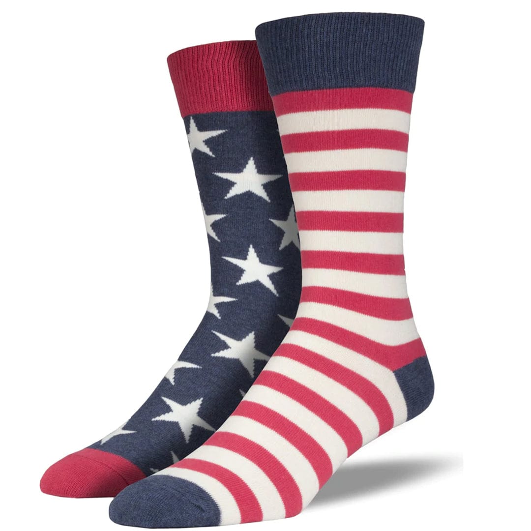 USA Mismatched Flag Socks Men’s Crew Sock