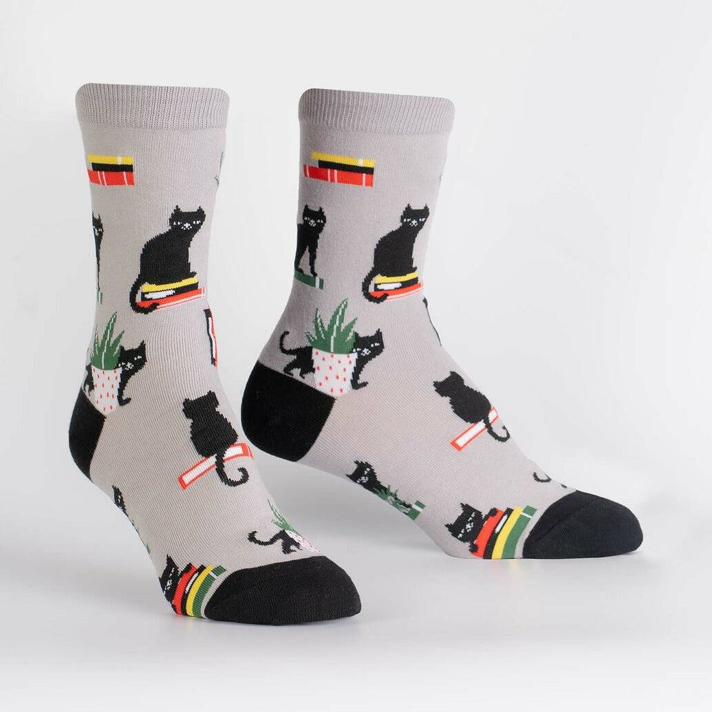 Booked For Meow Women’s Crew Socks