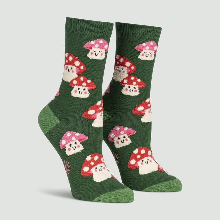 Mellow Mushrooms Women’s Fuzzy Crew Socks