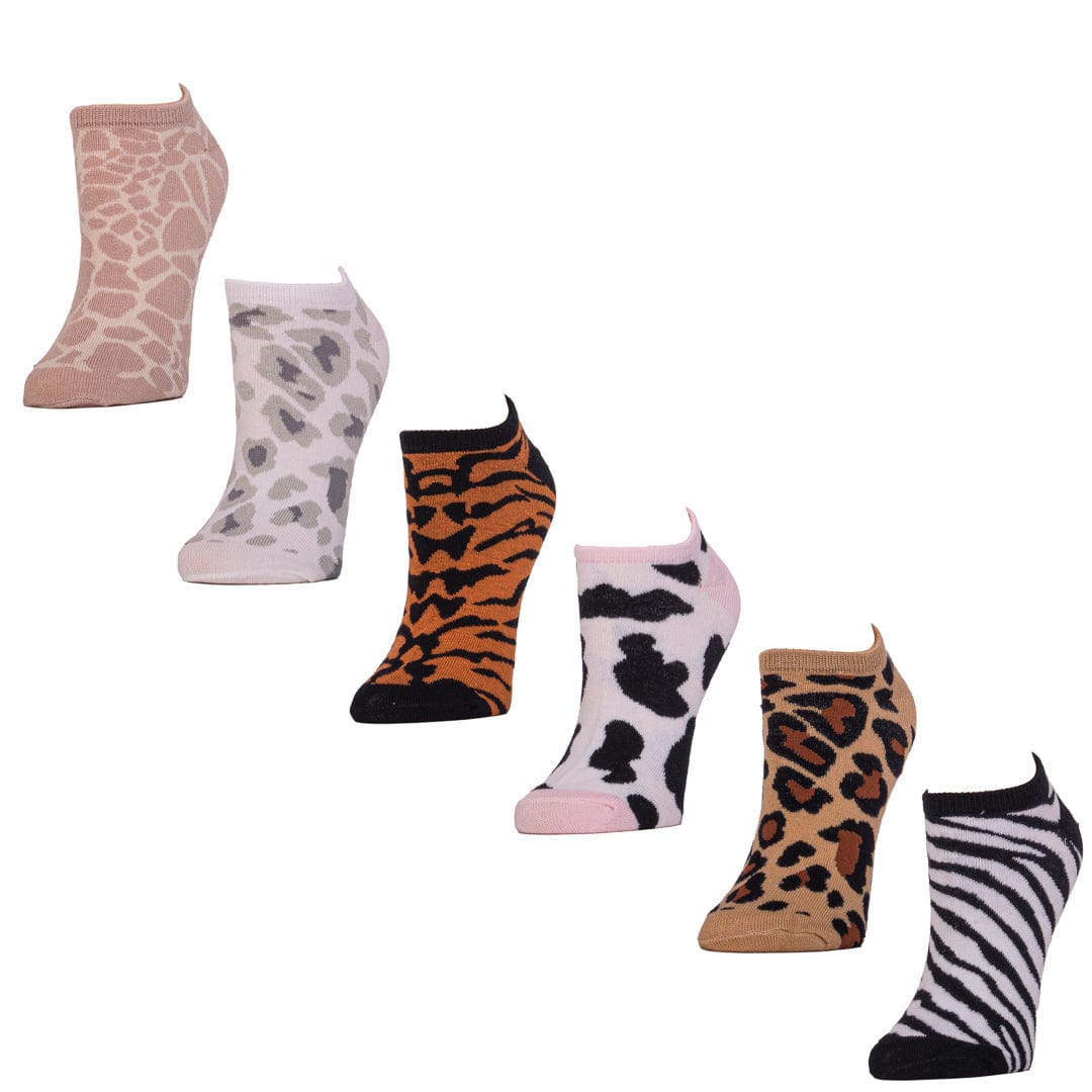 Women’s Animal Prints No Show 6 Pair Pack