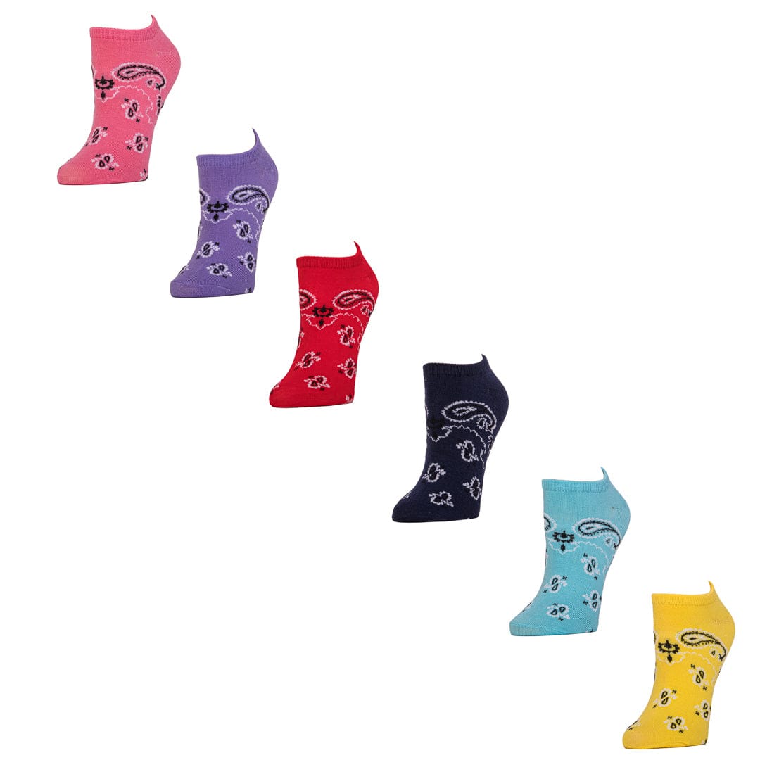 Women’s Bandanna No Show 6 Pair Pack