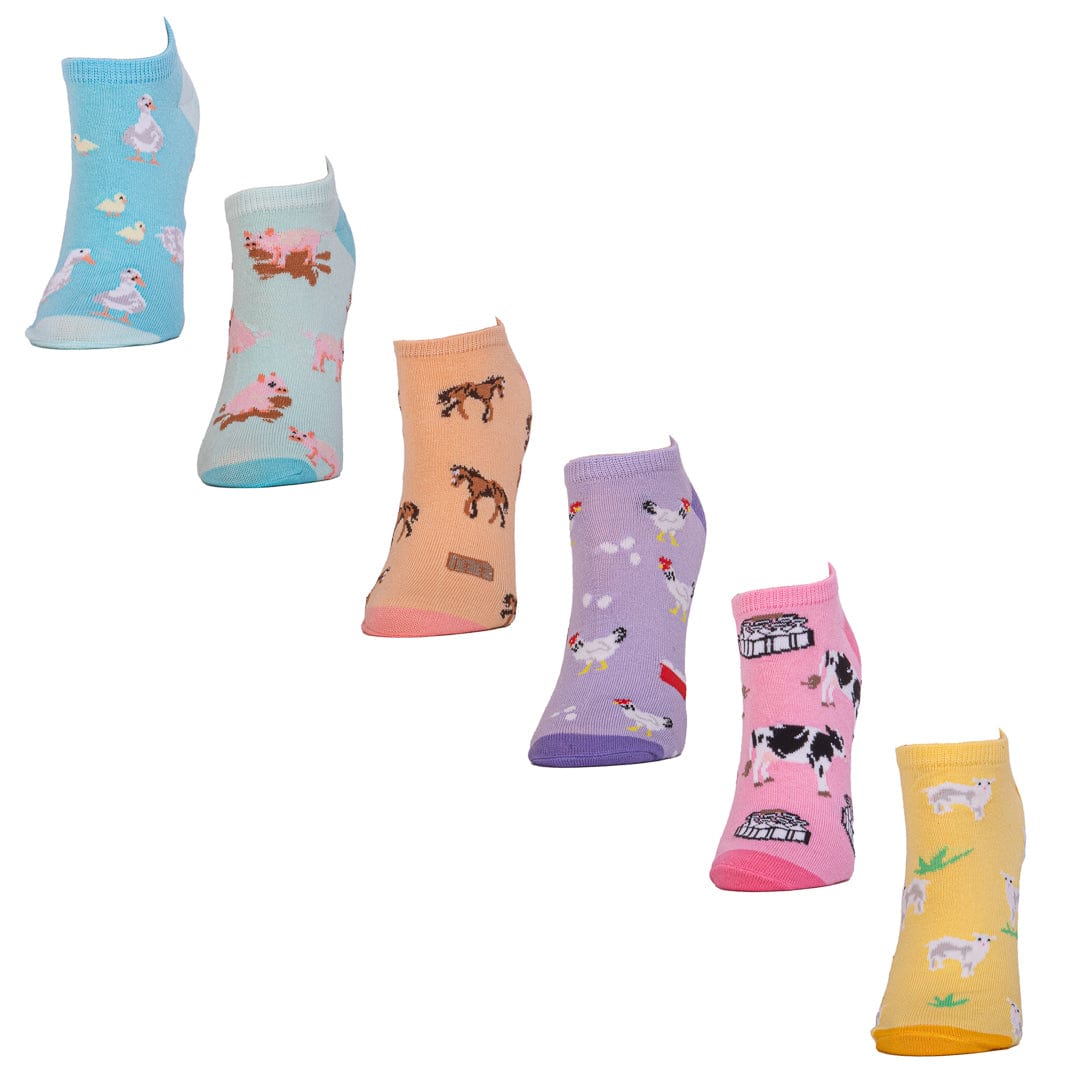 Women’s Farm Animals No Show 6 Pair Pack