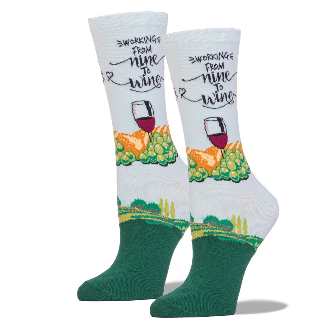 Nine To Wine Crew Socks