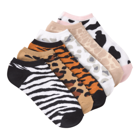 Women’s Animal Prints No Show 6 Pair Pack