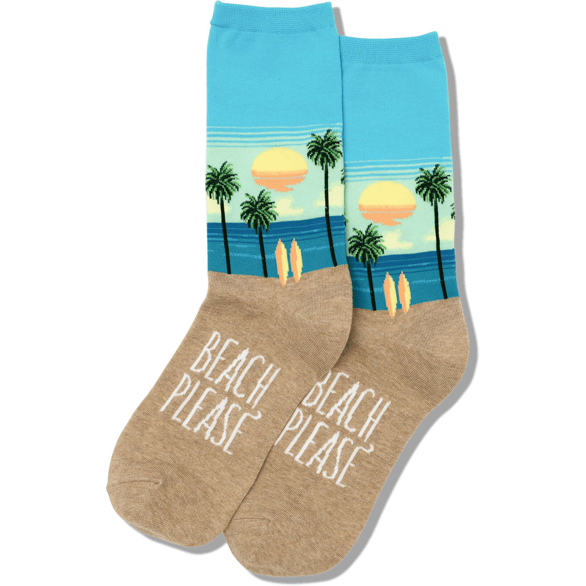 Blue Beach Please Women’s Crew Sock