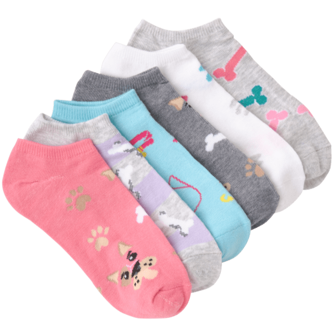 Dogs Women’s No Show 6 Pair Pack Socks