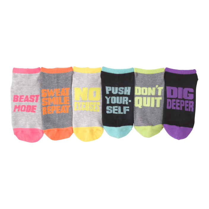 Women’s Get Motivated 6 Pair Pack Ankle Socks