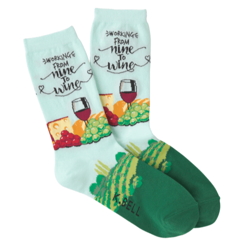 Nine To Wine Crew Socks