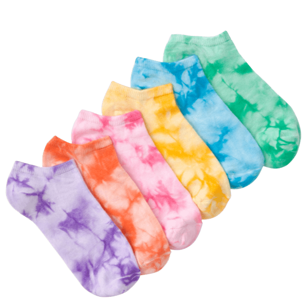 Tie Dye Ankle Socks Six Pair Pack