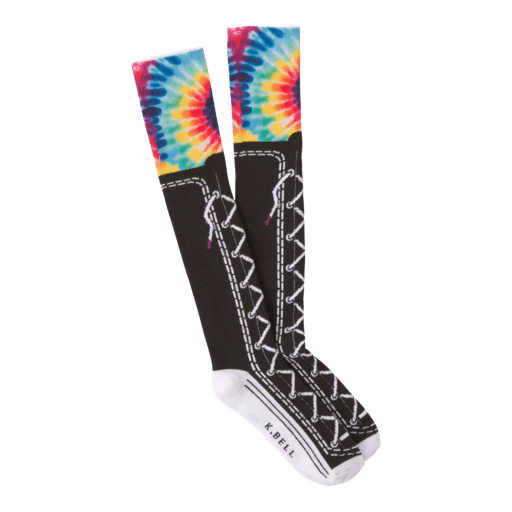 Tie Dye Sneaker Knee High Socks