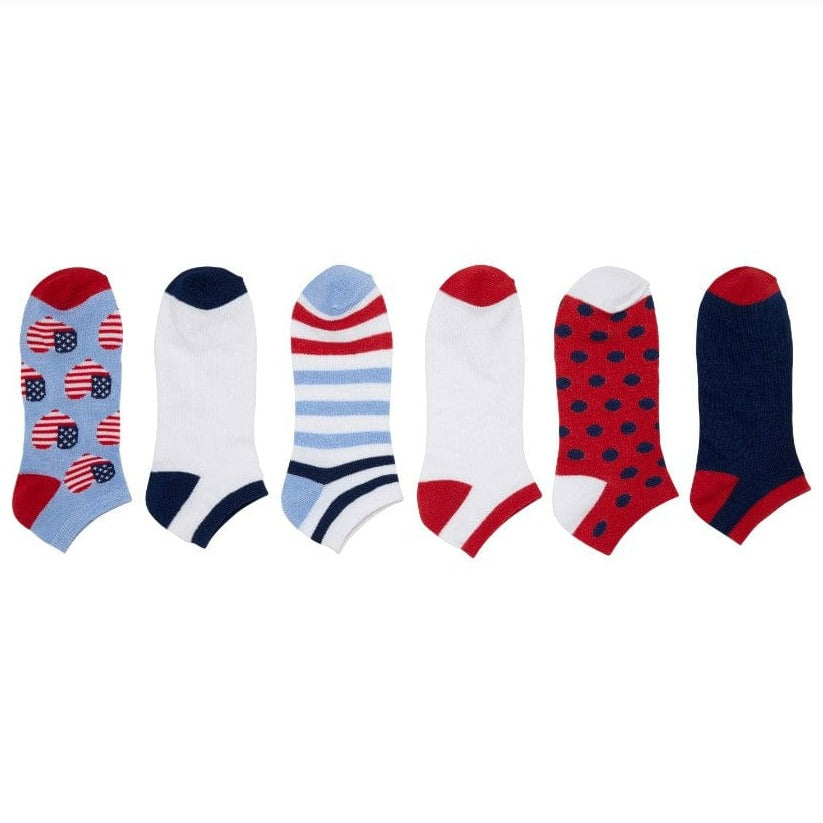 DOORBUSTER Americana Women’s No Show Socks 6 Pack