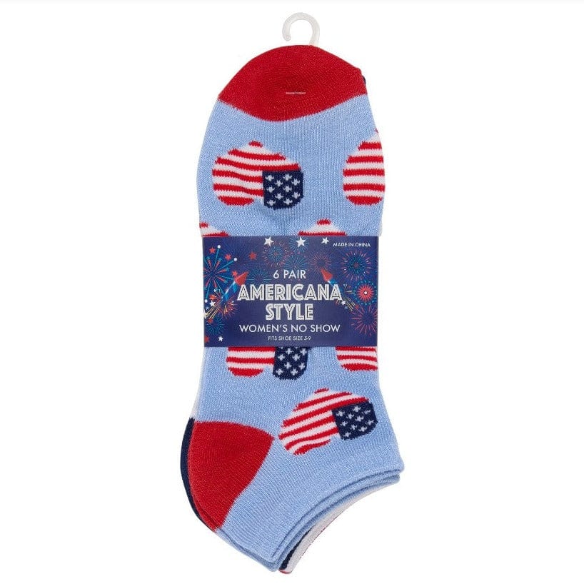 DOORBUSTER Americana Women’s No Show Socks 6 Pack