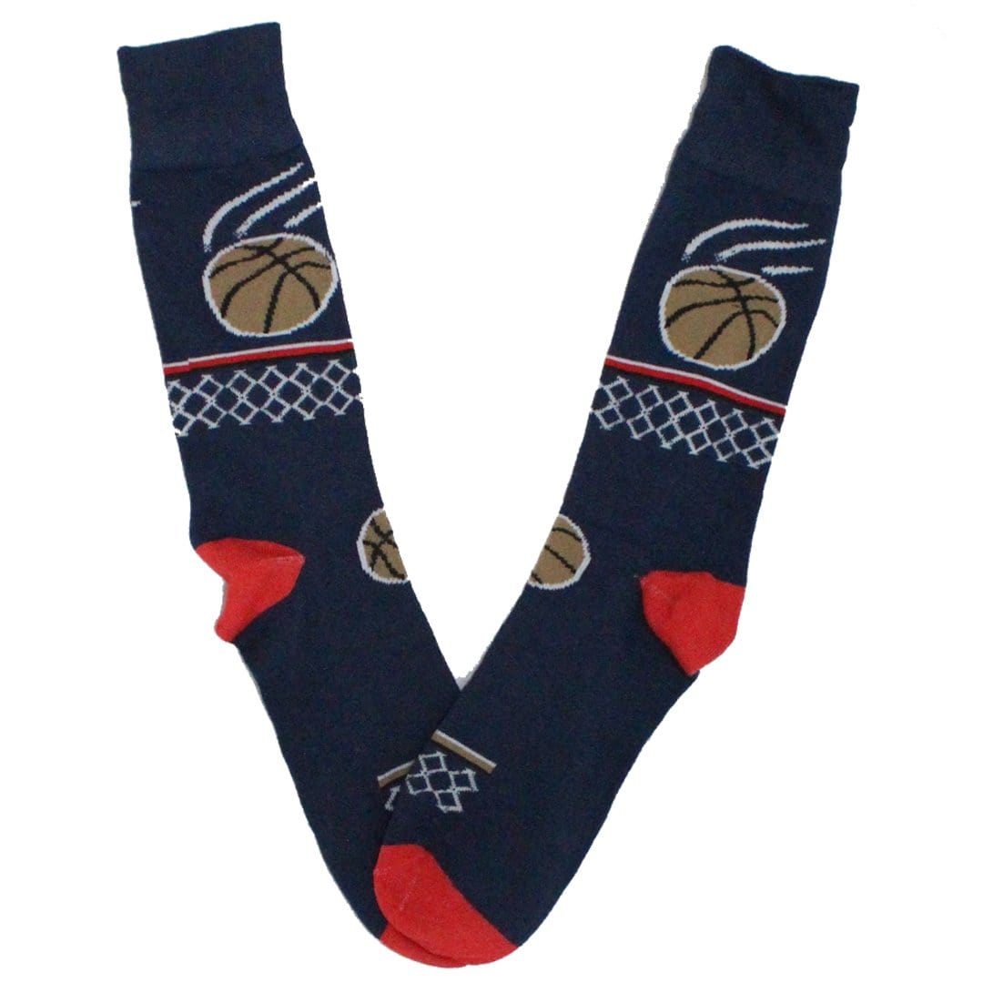 Navy Basketball Socks Men’s Crew Sock