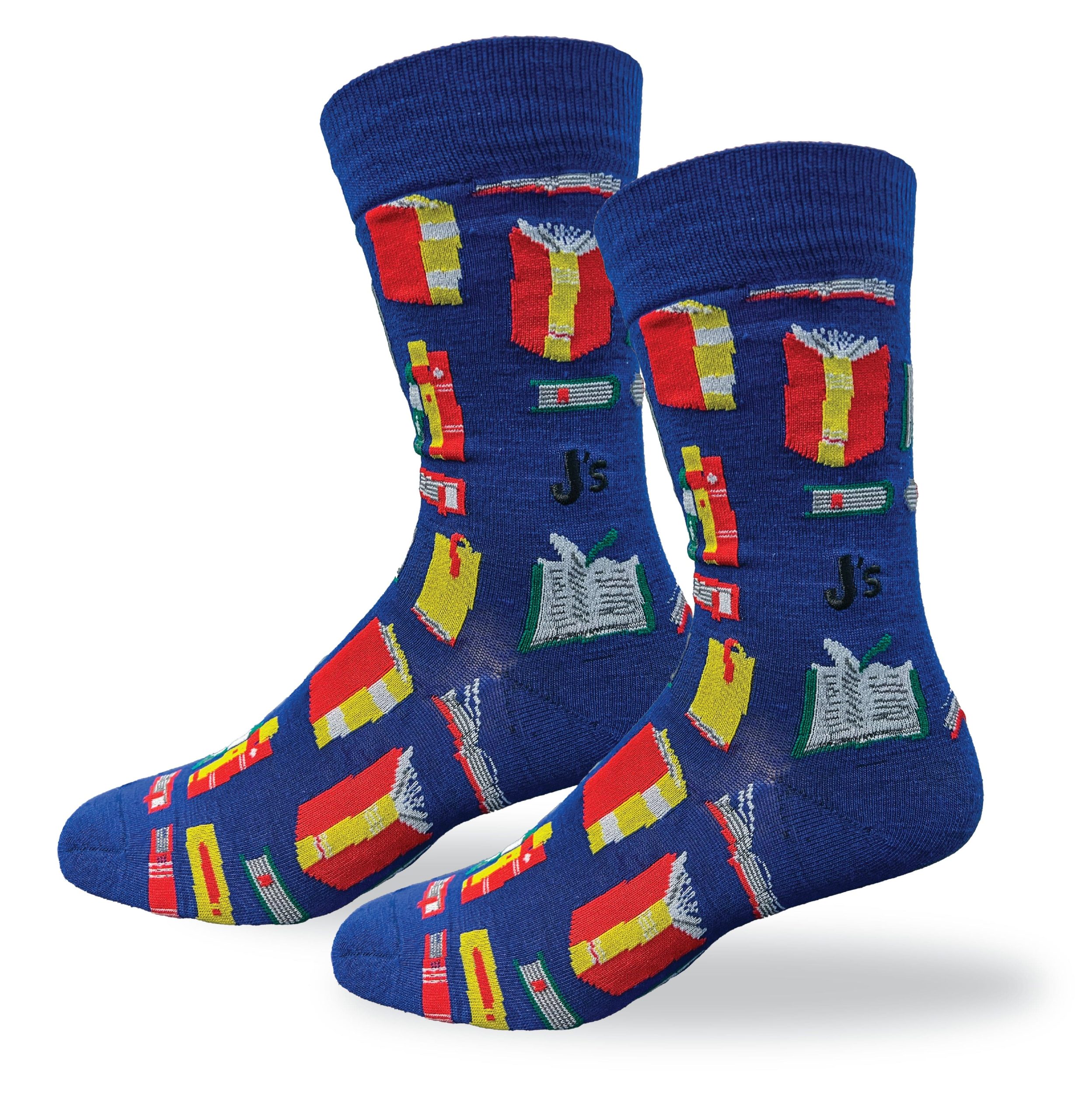 Book Shelf Mens Crew Socks