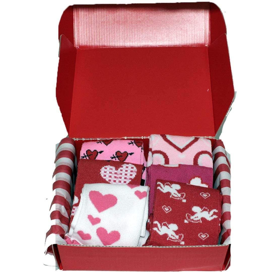 Valentine’s Day 6 pack Crew Socks Gift Box