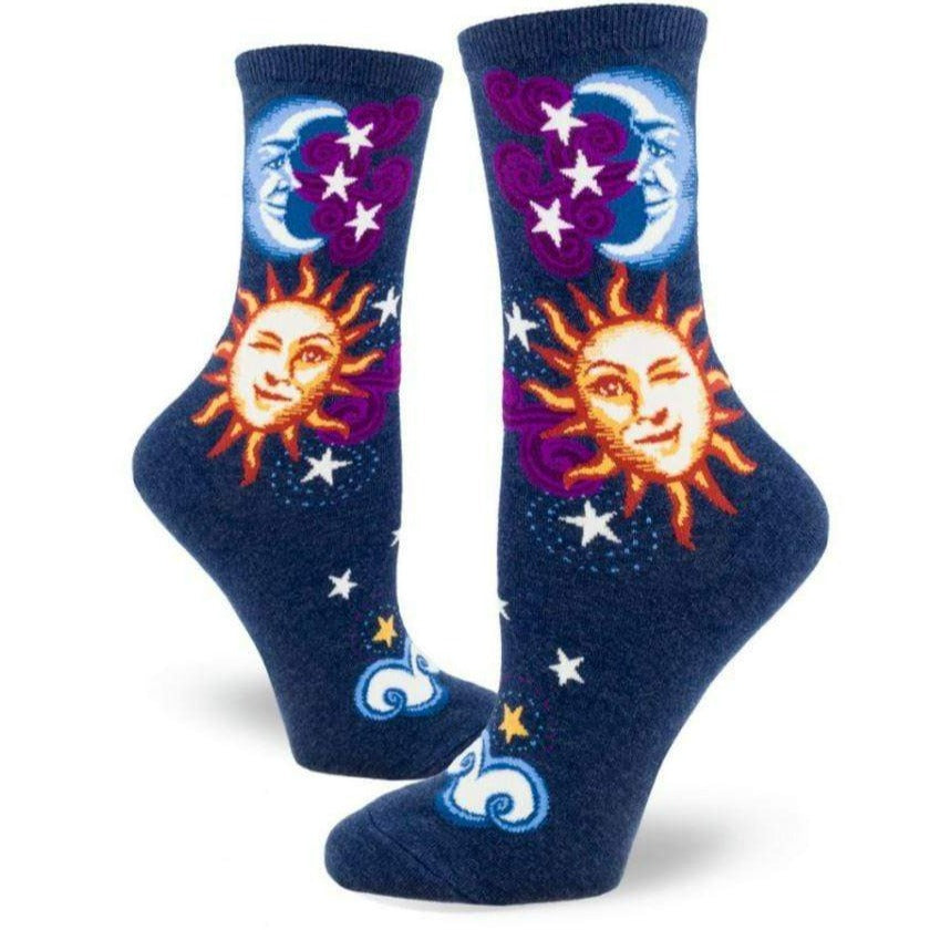 Celestial Sun And Moon Women’s Crew Socks