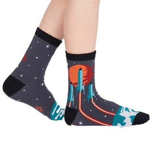 Launch from Earth Socks Junior Crew Sock