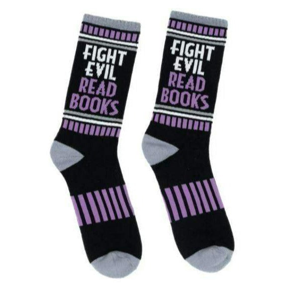 Fight Evil Read Books Crew Socks