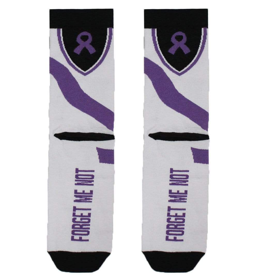 “Forget Me Not” Alzheimer’s Awareness Socks Unisex Crew Sock