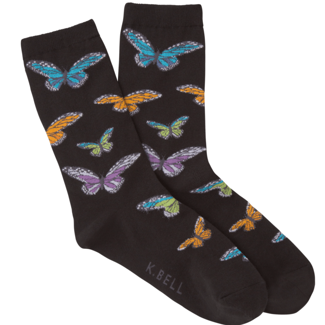 Colorful Butterflies Socks Women’s Crew Sock