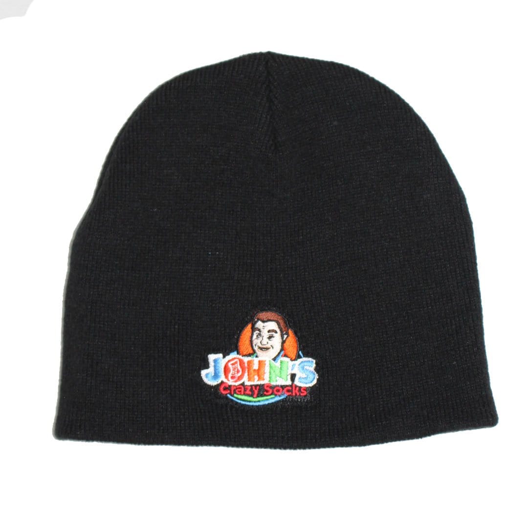 John’s Black Embroidered Beanie Knit Hat