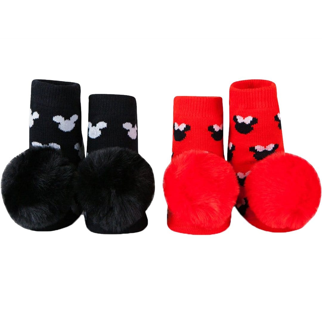 Mickey & Minnie Pom Pom Socks Baby Rattle Sock