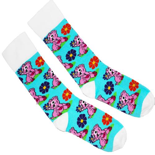 Pigs and Flowers Socks Unisex Crew Sock