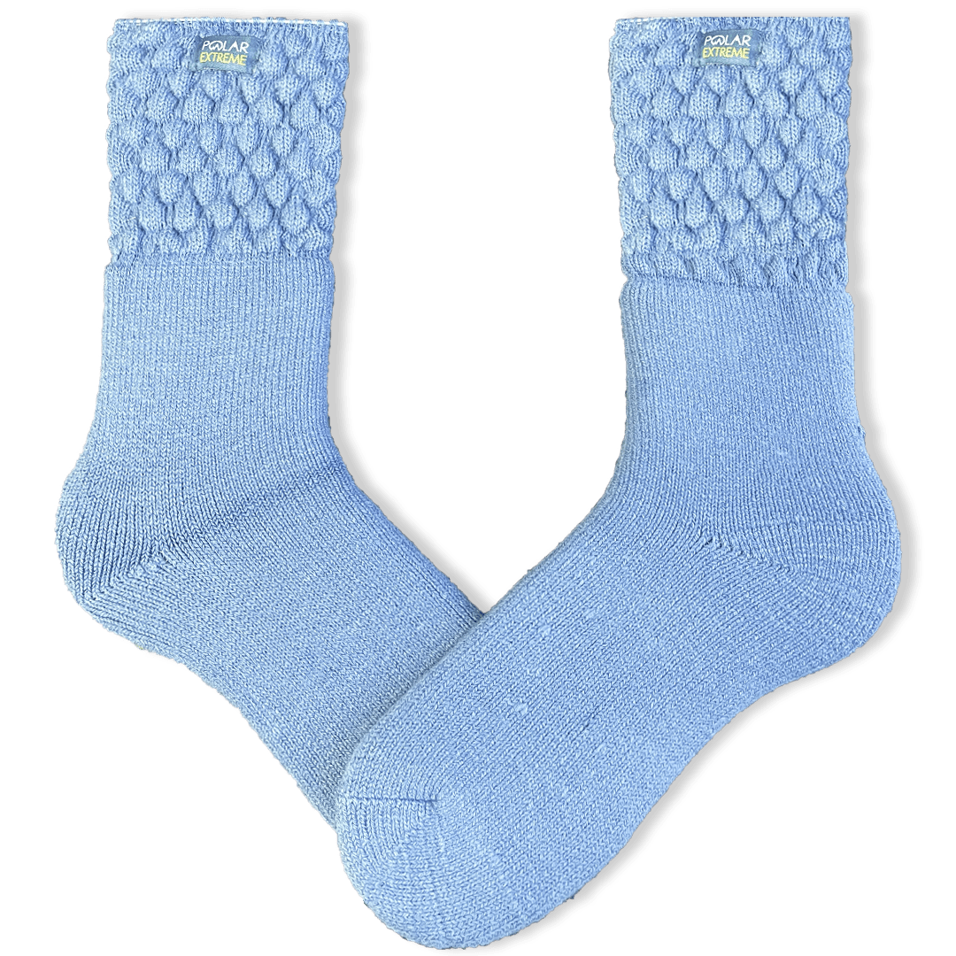 Blue Women’s Thermal Socks with Textured Top