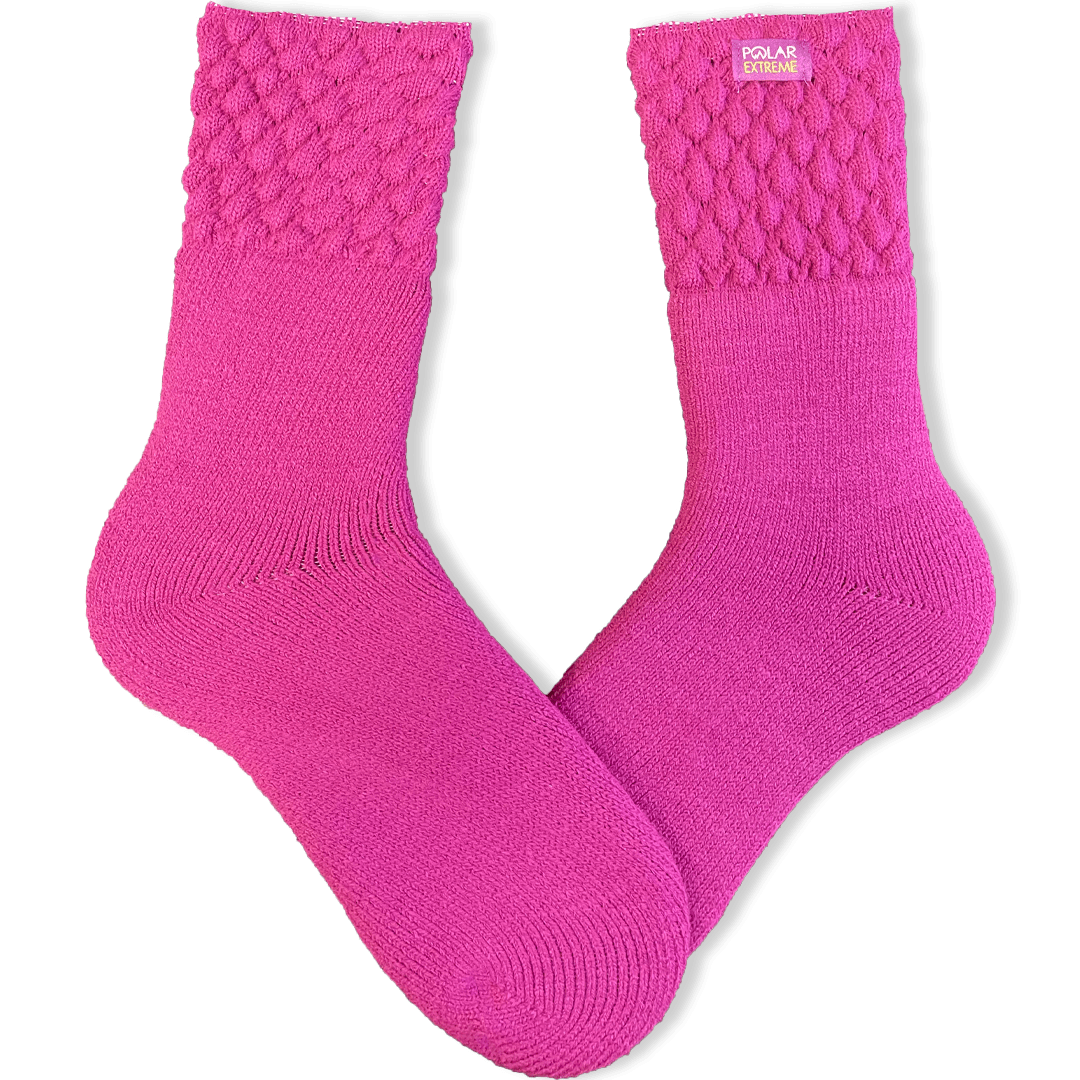 Berry Cold Weather Women’s Socks with Textured Top