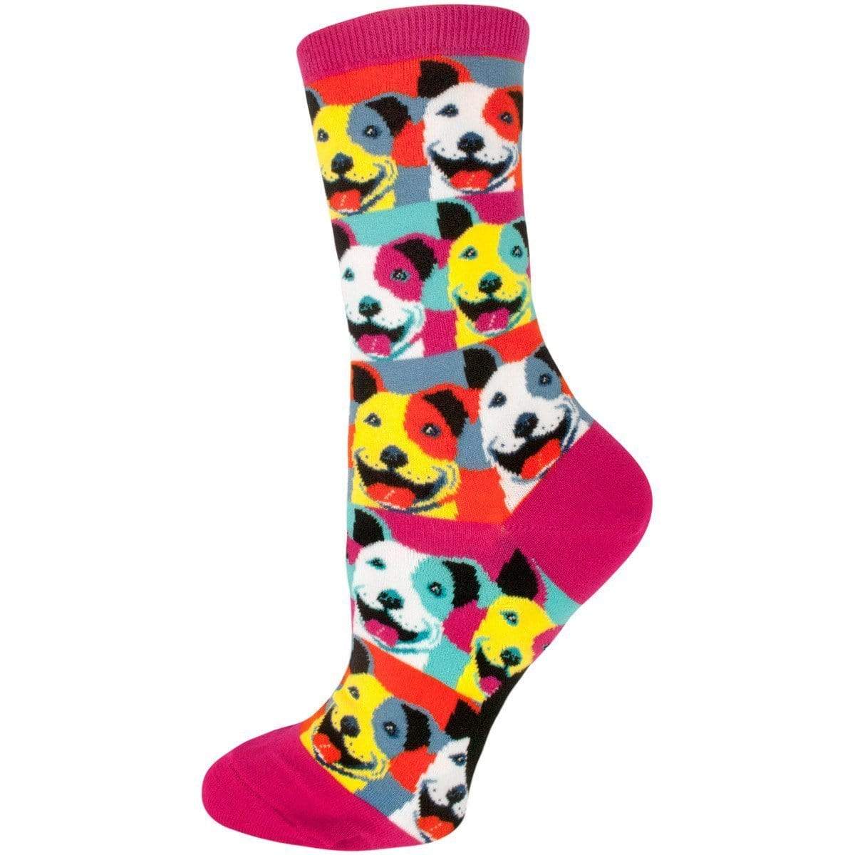 Pop Art Pit Bull Socks Women’s Crew Sock