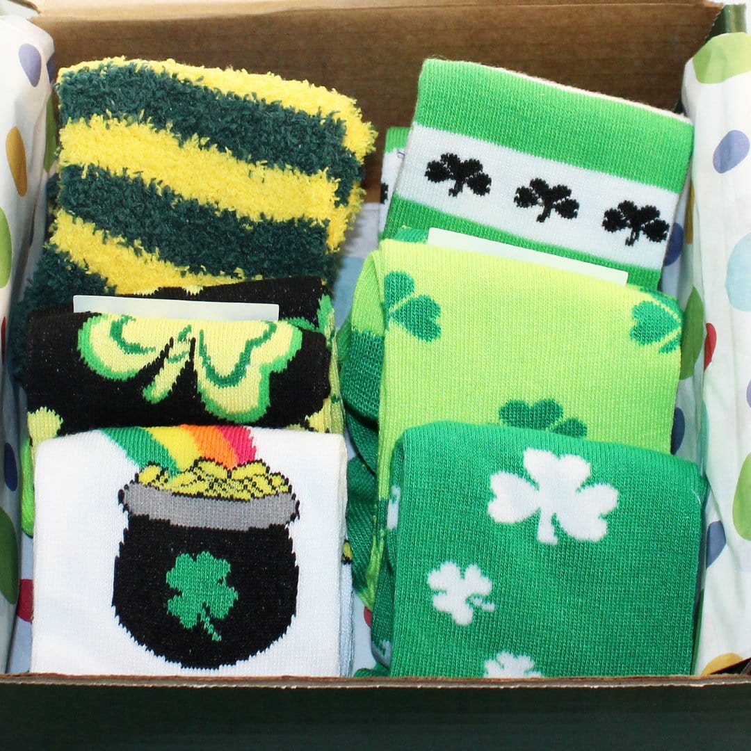 St. Patrick’s Day Box of 6 Socks for Women – Gift Box