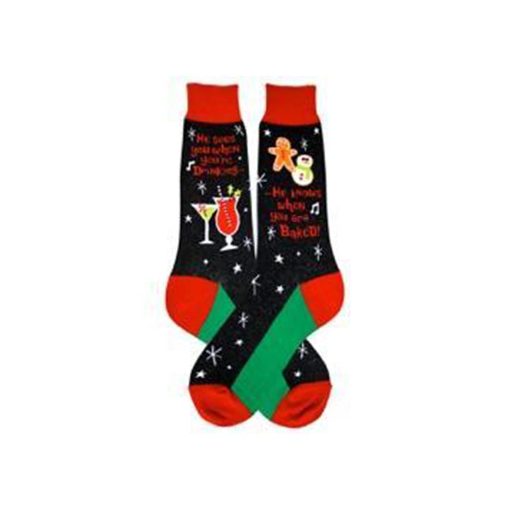 Santa Knows Socks Men’s Crew Sock