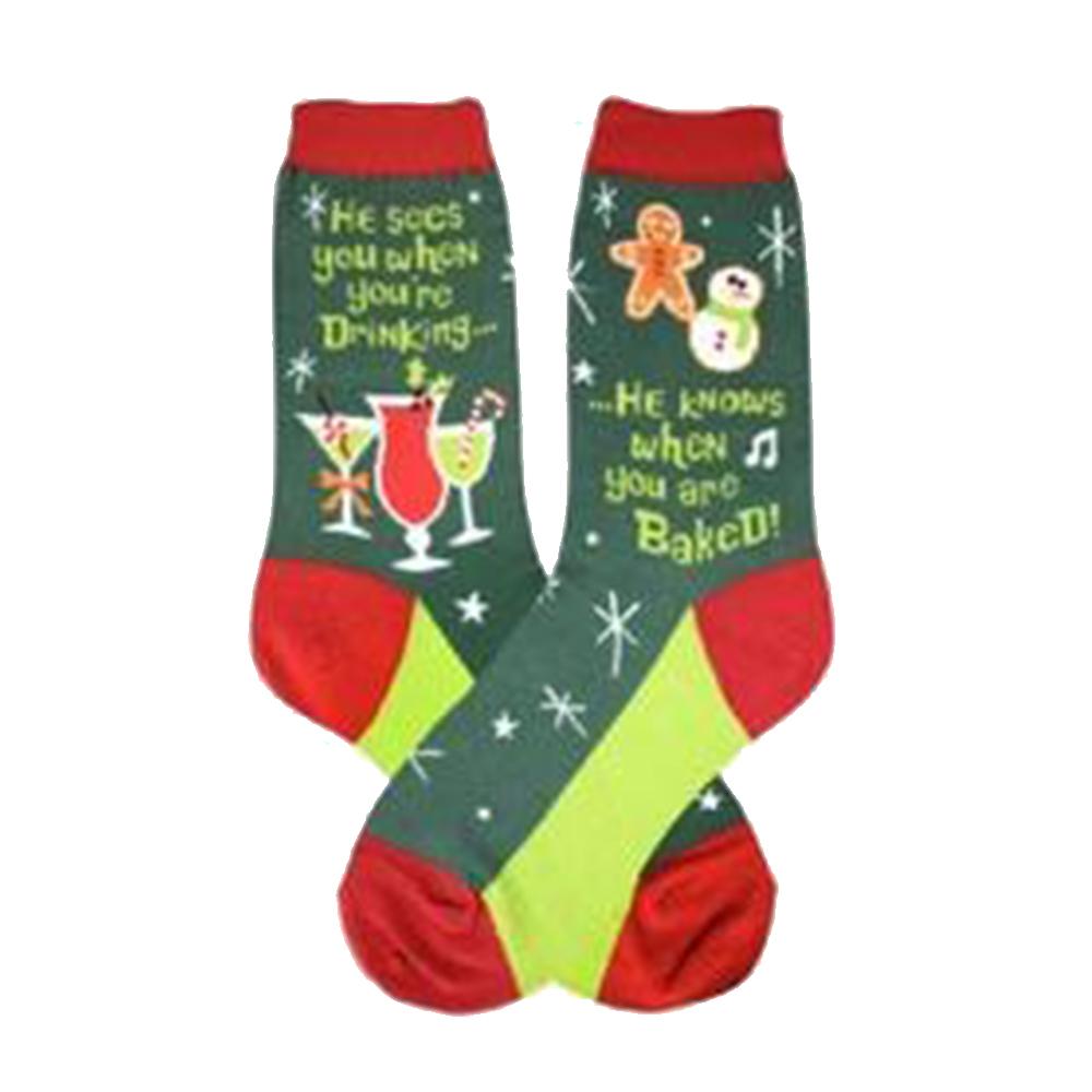 Santa Knows Socks Women’s Crew Sock