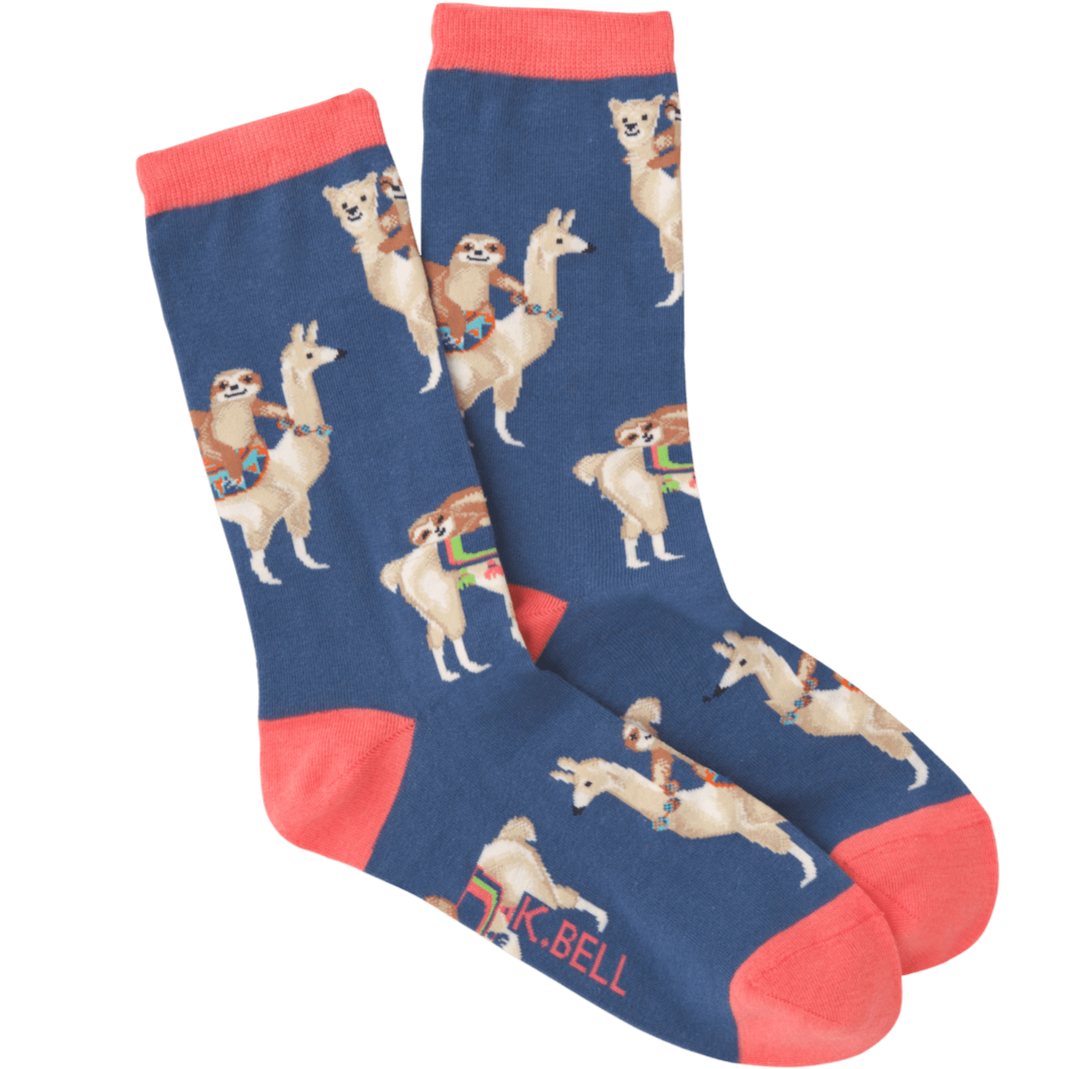 Sloths Riding Llamas Women’s Crew Socks