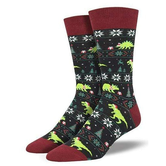 Santasaurus Rex Men’s Crew Socks