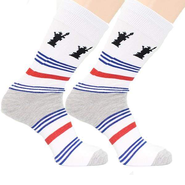 Statue Of Liberty Striped Sock Men’s Crew Socks